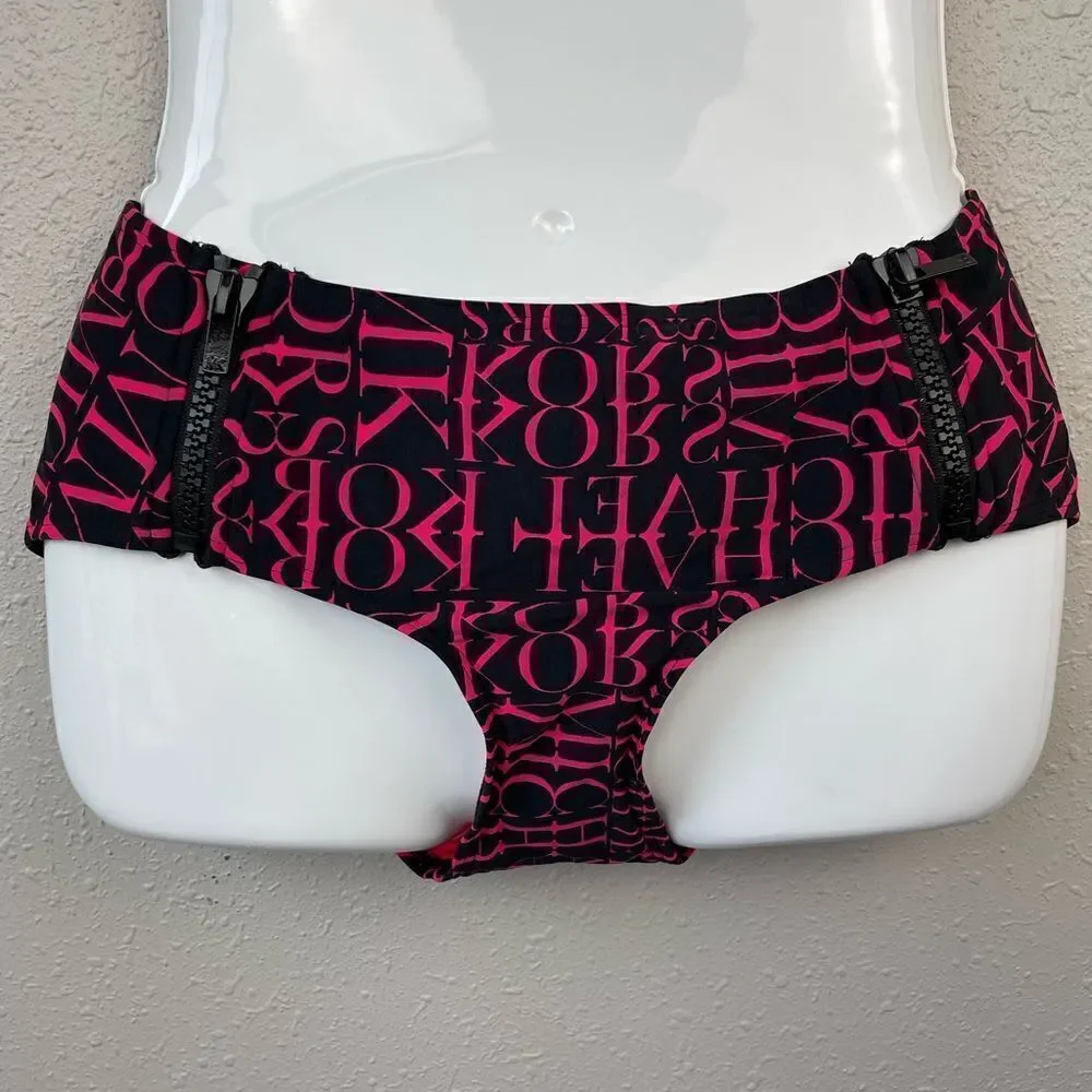 NWT MICHAEL Michael Kors Neon Pink Spring 2020 Bikini & Matching Bottoms Size M
